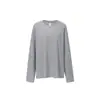 Jiezhan Roupa Masculina Listras Finas Largas Gola Redonda Manga Longa 26 Outono Novo Casual Neutro Caimento Preguiçoso Camiseta Cobertura
