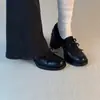 Mocassins de Tricô Patchwork com Laço, Aumento de Altura 5cm~ Salto Bloco, Novo Estilo 2026, Para o Trabalho, Casuais, Sapatos de Salto Baixo