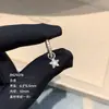 Pendiente de Estrella de Cinco Puntas de Moda con Clip Recto para Oreja, Aretes de Cobre Ecológicos, Estilo Dulce y Fresco con Incrustaciones de Circonita, Gancho de Oreja Único