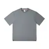 Camiseta de Verano para Hombre de Peso Pesado 260g, Empalme Americano, Algodón Retro, Holgada, Cuello Redondo, Manga Corta, Marca de Tendencia, Estilo Preppy, Manga Media