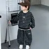 Conjunto de Moletom Falso de Duas Peças para Meninos Primavera e Outono 2026 Novo Legal Bonito Esportivo Manga Longa Camiseta Esportiva Roupa de Outono Conjunto de Duas Peças