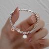 Pulsera de Donut de Plata 925 Cuentas de Plata de Ley 925 Donut Rosa Colgante de Nube Blanca con Cuentas Sonrientes