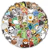 50 adesivos originais de rabiscos de desenhos animados de gatos, cachorros e animais marinhos desenhados à mão para decorar cadernos, garrafas de água e material de papelaria