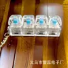 Varios Colores de Botón de Sonido de Teclado de Descompresión de Cuatro Eslabones sin Luz Llavero Colgante para Mochila Escolar Juguete de Descompresión