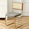 Silla de ratán silla nórdica de madera maciza para el hogar silla de comedor de diseño silla de segunda mano silla网红 cafetería hotel ocio silla ins