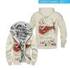 Comercio Exterior Nueva Serie de Navidad 3 Periférico Personalizado Casual Estampado Sudadera con Cremallera de Manga Larga Ropa Gruesa de Algodón Invierno