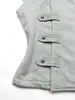 Chaleco Retro con Cuello Alto y Hombreras Chaqueta Bolero para Mujer con Botones Diagonales y Mangas Cortas de Gorra Chaleco Corto de Punto Adelgazante Ajustado al Cuerpo