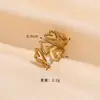 Europa e Estados Unidos transfronteiriça ins vento titânio aço anel feminino luz luxo high-end sentido nicho abertura banhado a ouro aço inoxidável anel atacado