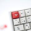 Teclado mecânico vermelho amor pixel coração tecla ESC tecla de direção teclas R1 transparente tecla enter tecla MAC