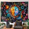 Tapiz Sol y Luna de Comercio Exterior Transfronterizo Decoración de Habitación para el Hogar Tela Colgante Amazon Más Vendido Tapiz de Plantas y Flores