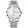 Reloj para Hombre Binbond Resistente al Agua Luminoso Doble Calendario Reloj de Cuarzo para Hombre Cristal Puntiagudo Romboidal