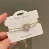 Pulseira Banhada a Cobre Ouro 14K Zircônia Natural Micro-cravada 2023 Nicho Madrepérola Cordão de Mão Joias de Luxo Leve J456