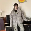 Abrigo de Algodón Gris Estilo Nuevo para Hombre Invierno 2024 Ropa Cálida Tipo Panecillo cleanfit Holgado Cuello Estilo Americano Abrigo de Algodón
