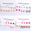 Pendientes de Navidad Europeos y Americanos Set de Pendientes de Navidad Copo de Nieve Campana Pendientes de Navidad Árbol de Navidad Pendientes de Navidad Transfronterizos
