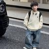 Colección de Invierno para Niños Tongku 2025 Ropa Infantil Huzhou Zhili Suéter de Punto Bordado Versátil Cuello Redondo Grueso Suéter para Niños Moderno