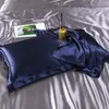 Funda de almohada de seda lavable, color sólido de doble cara, imitación de seda de morera, seda helada, funda de almohada individual de seda para belleza, venta al por mayor