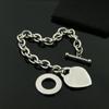 [04] Joyería de moda europea y americana corazón círculo hebilla OT pulsera gruesa acero de titanio oro rosa pulsera de corazón plata