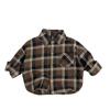 Camisas de Manga Comprida de Primavera e Outono para Meninos e Meninas, Camisas Xadrez Retrô da Moda Infantil Estilosa Versão Coreana