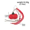 Nuevo Colgante de Bolso con Forma de Corazón de Felpa con Estampado de Leopardo de Amazon, Llavero de Cereza con Cuerda Trenzada, Venta al por Mayor de Regalos Pequeños