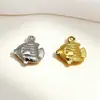 Nuevo colgante hueco de acero inoxidable con baño de oro real, con un solo orificio, en forma de concha, estrella de mar, pez o corazón. Accesorios para joyería DIY.