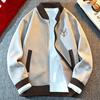 Novo Cardigan de Malha Casual para Outono e Inverno de Comércio Exterior com Forro de Lã Espessado, Jaqueta Masculina com Gola Baseball, Tricô Tendência para Roupa de Exterior