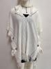 Primavera Outono Inverno Plus Size Oco Tassel Malhas Pullover Botão Batwing Camisa Com Capuz Poncho Feminino Xale Camisola