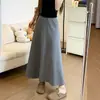 Saia Cauda de Peixe Cinza para Mulheres, Novo Estilo Verão 2026, Cintura Alta, Saia Bodycon Evasê Emagrecedora, Saia Longa Justa e Casual