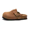 RUIZUSTOCK Ruizu Chinelos de Cortiça Outono e Inverno Infantil Sapatos de Praia de Couro Genuíno para Meninos e Meninas Couro de Vaca Fosco