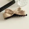 Clip de Banana Brillante de Satén Dulce con Lazo, Clip para Cola de Caballo, Clip para Recoger el Cabello, Accesorios para el Cabello para Mujeres, Estilo Japonés Coreano, Temperamento Suave, Versátil