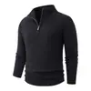 Suéter de Punto con Media Cremallera y Cuello Alto Otoño Invierno 2026 para Hombres Jóvenes Camisa Versátil de Moda Casual como Capa Base