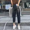 Jeans Harem Talla Plus para Mujer, Otoño, para Figuras Curvilíneas, Adelgazantes, de Cintura Alta, que Cubren las Caderas, Elásticos, Pantalones Cropped Estilo Dad