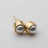 Pendientes de botón de plata 925 Huevo de Pascua de perla tartleta elegante chapados en oro diseño versátil modernos pendientes de plata de ley para hombres y mujeres
