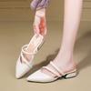 Sandalias de Comercio Exterior para Mujer 2026 Verano Nuevo Estilo Punta Fina Tacón Grueso Medio Tira en el Empeine Estilo Coreano Punta Cerrada Correa Única Sandalias de Exterior
