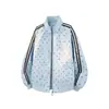 Chamarra estampada con estrellas para mujer, nueva colección otoño 2026, corte holgado, con dos franjas, estilo retro americano casual, y un cuello a rayas