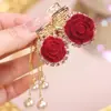 Red Rose High Ponytail Small Grab Clip Mulheres Parte de Trás da Cabeça Meio Laço Grampo de Cabelo Advanced Sense Cherry Shark Clip Headwear