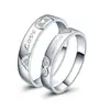 Anillo de amor para pareja, novedoso y creativo, para hombres y mujeres, chapado en plata, apertura japonesa y coreana, ideal para bodas.