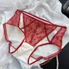 [Rojo Ancola] 880# Ropa Interior Roja Grande de Año Nuevo Malla de Encaje Seda de Hielo Ropa Interior Roja