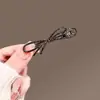 Clip Lateral de Moño Negro con Diamantes Completos de Sentido Avanzado para Mujer Clip para el Cabello Frontal Clip para Flequillo Clip Lateral Temperamento Clip de Pico de Pato