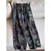 Pantalones de pierna ancha de seda 2026 Pantalones casuales de pierna recta Cintura elástica Pantalones cortos Pantalones estampados para mujer Venta al por mayor H16EK2601