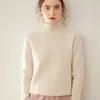 Suéter de Cachemira de Color Sólido con Cuello Alto Nuevo para Otoño e Invierno, Suéter de Punto Grueso Cálido de Siete Agujas para Mujer, Top Elegante para el Trabajo