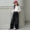Jeans con Gradiente de Pedrería para Niñas 2026 Otoño Nuevo Estilo Elásticos de Pierna Ancha Sueltos Casuales Ropa Infantil