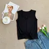 Tops de Diseño con Tapeta Elástica, Chaleco sin Mangas de Color Sólido, Camisa Versátil, Ropa de Abrigo de Verano Adelgazante para Mujer