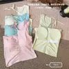 Diseño de Ropa Exterior Irregular de Verano para Mujer con Tirantes de Lazo sin Hombros Color Macarrón Sólido Chaleco Puro Deseo Cómodo Transpirable