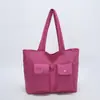 Bolsa de Ombro de Grande Capacidade, Nova Bolsa Casual de Nylon, Bolsa de Mão Leve e Versátil, Bolsa Tote da Moda com Múltiplos Bolsos para Mulheres