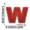 Suministro transfronterizo de parches bordados de letras y números en inglés color rojo brillante con adhesivo termofusible para decoración de ropa y sombreros