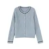 CANVAUS Elegante Retrô Estilo Acadêmico Jaqueta Cardigan de Tricô Trançado Outono Inverno Novo Estilo Suéter Redutor de Idade Emagrecedor