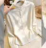 Nova Camisa Casual de Manga Longa Estilo Coreano para Mulheres Primavera 2026, Versátil, Emagrecedora, Fashion, Elegante, Top Estilo para o Trabalho, Tendência