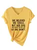 Ella creía que podía Amazon eBay Estación Independiente Moda Casual Cuello en V Manga Corta Camiseta para Mujer