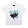 Representa Rep Doberman Lavada y Desgastada Marca de Moda Americana Vintage Retro Tiburón Camiseta de Manga Corta para Hombre