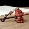 Chaveiro de sândalo verde signo do zodíaco animal tridimensional esculpido pingente de carro chaveiro presente fabricantes atacado